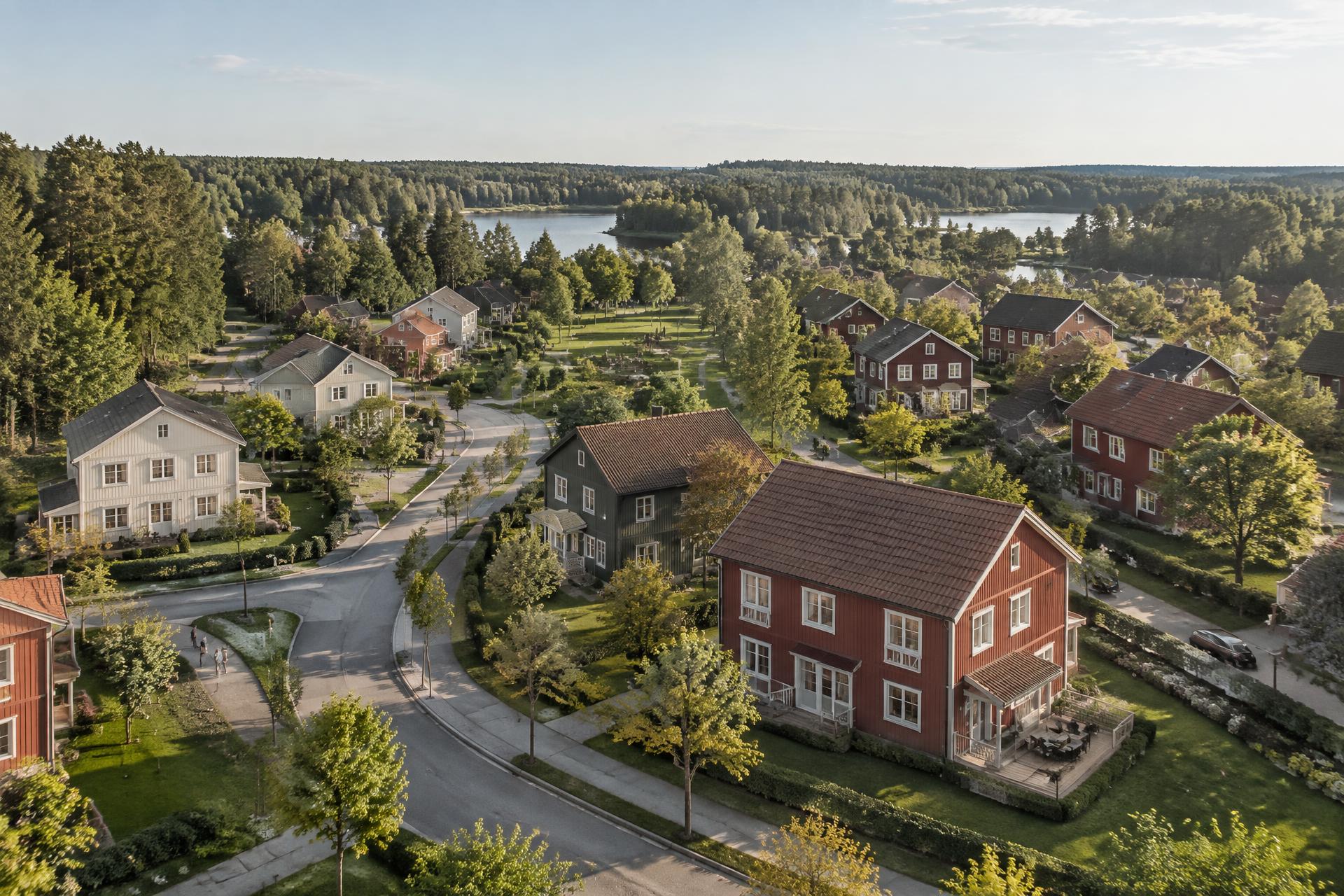 Trädgårdsstad i grön omgivning